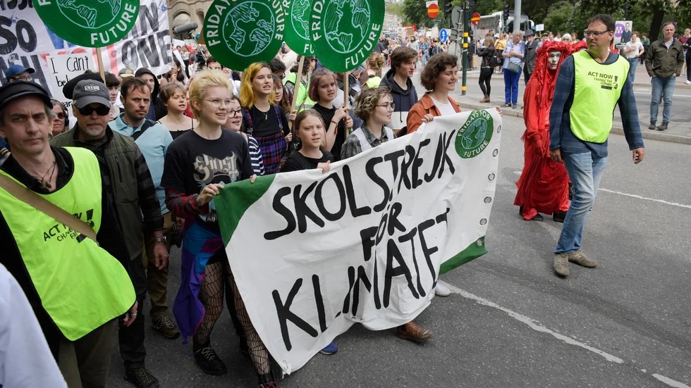 Fredag 27 september blir det klimatdemonstrationer runt om i Norrbotten. (Bilden togs vid en demonstration i Stockholm.)