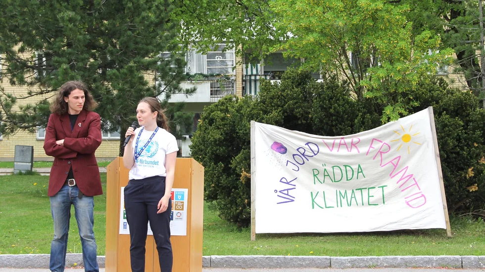 Hardy Brinck och Stina Lindqvist kommer att tala vid miljömanifestationen i Tierp på fredagen.
