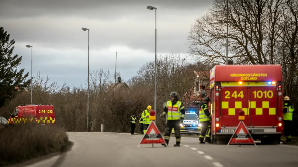 Olyckan skedde utmed Follingboväg i Visby.
