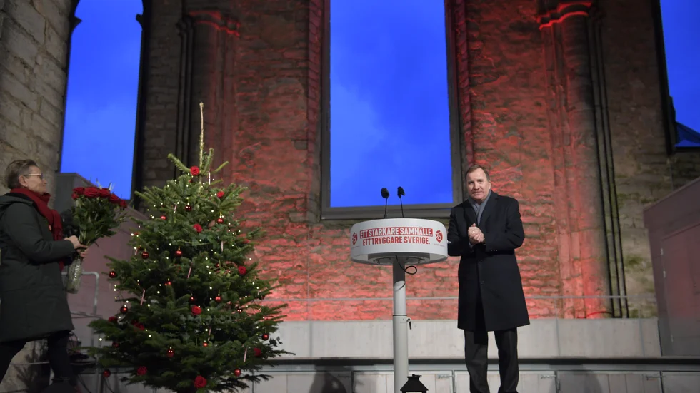 Passande att Stefan Löfven jultalade i en ruin.