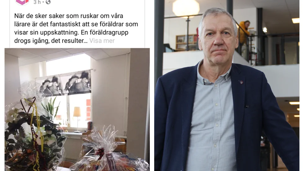 Ulf Sjulander, tillförordnad utbildningschef, är överväldigad av det stöd som skolpersonalen fått från allmänheten de senaste dagarna.