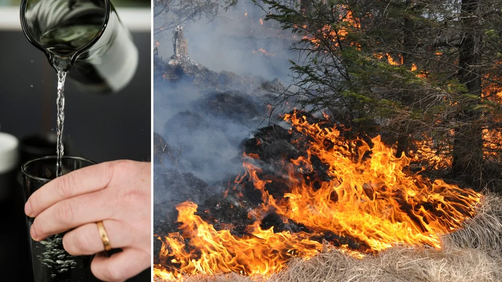 En man åtalas för att ha lämnat eldar obevakade för att åka hem och dricka vatten.