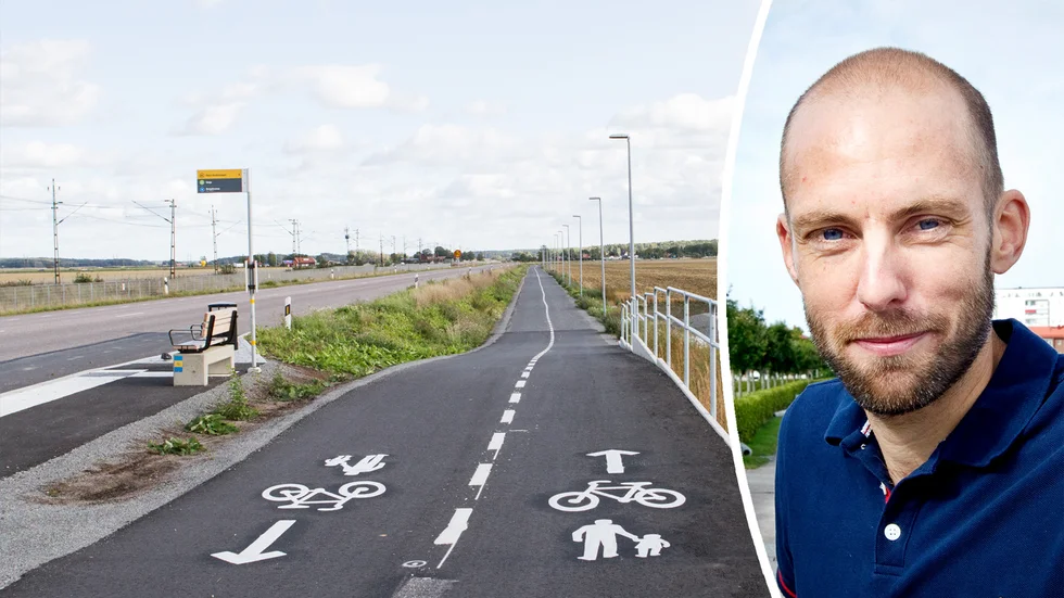Daniel Fritz är väl medveten om att målningen strider mot trafikförordningen men menar att det ändå är den bästa lösningen.