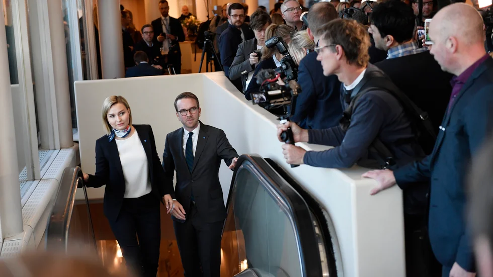 Partiledare Ebba Busch Thor (KD) och Andreas Carlson (KD), rättspolitisk talesperson.