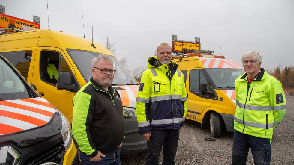 Vägtransportledarna Per Levin, Jimmy Jensen och Torbjörn Nilsson är nöjda med bemötandet längs väg 373.