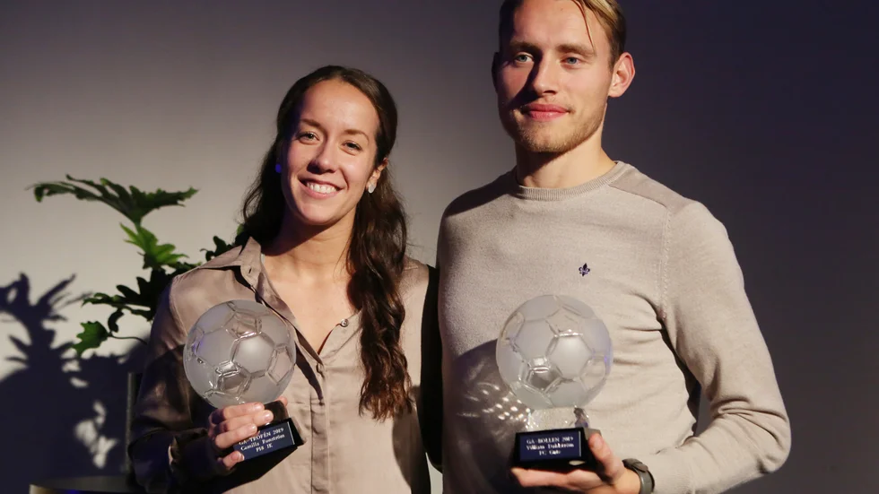 Gotlands bästa fotbollsspelare 2019 är Camilla Ronström (P18) och Villiam Dahlström (FC Gute).