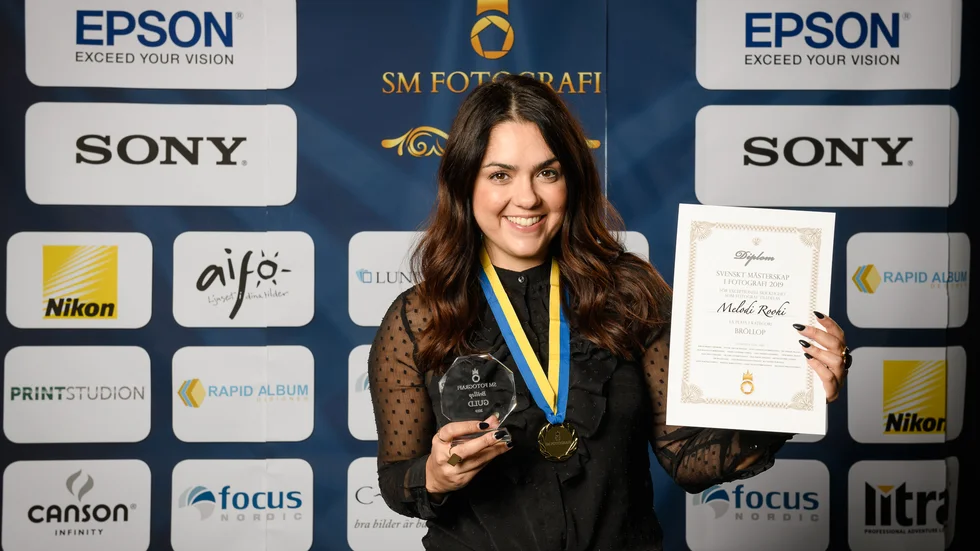 Melodi Roohi, vinnare av SM-guld i fotografering, kategori bröllop.