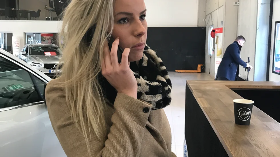 Hannah Eriksson på GP motor fick tillbringa mycket tid i telefonen på måndagen.
