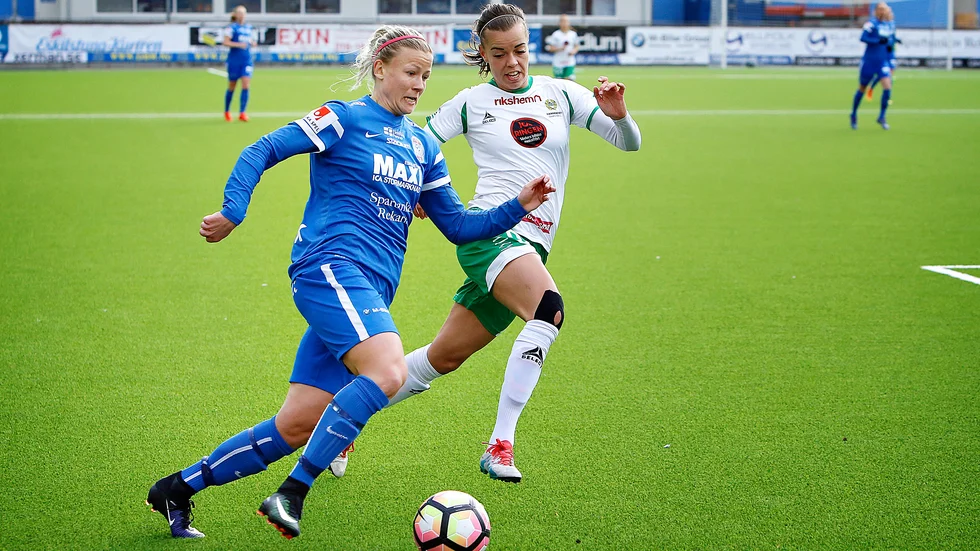 Amanda Johansson (på bilden i Hammarbus matchtröja från 2017) är klar för spel i en annan grön tröja - nämligen IK Tuns.