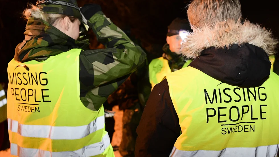 Missing people sökte på Ursberget i Bergsviken på onsdagen. Bilden är från ett annat tillfälle.