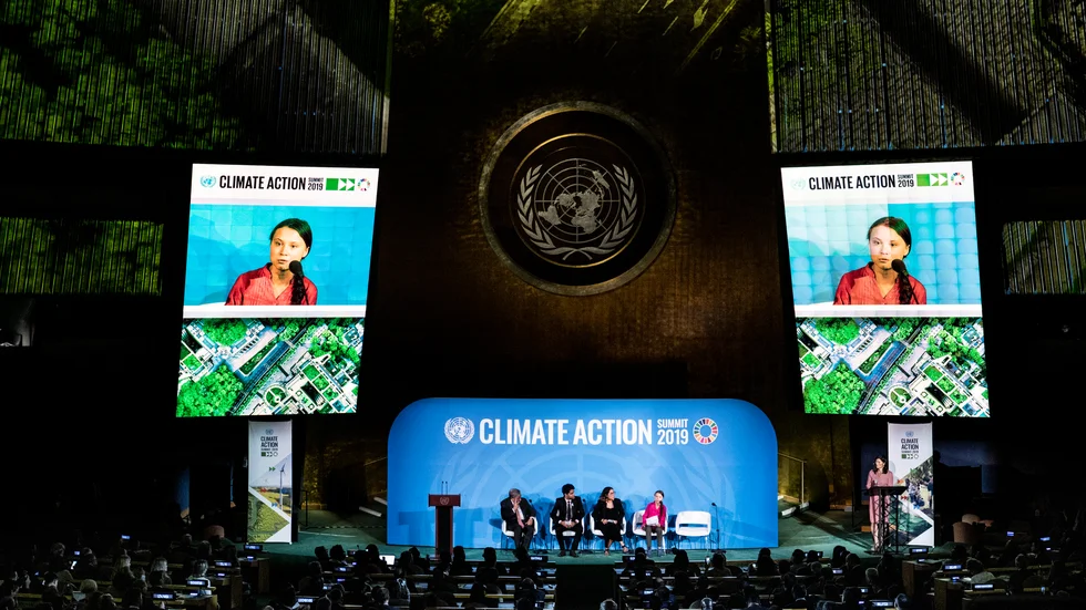 Klimatmöte i december. Uppmärksamheten för Greta Thunberg ökade exponentiellt 2019.