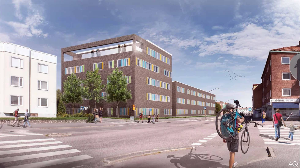 I början av april tas det första spadtaget för den nya F-6-skolan på Tegelbruksgatan i Nyfors. 