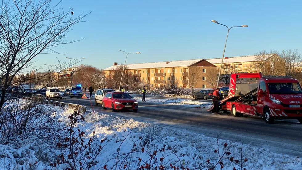 Det gick långsamt för biltrafiken efter en olycka på Tycho Hedéns väg på lördagen.
