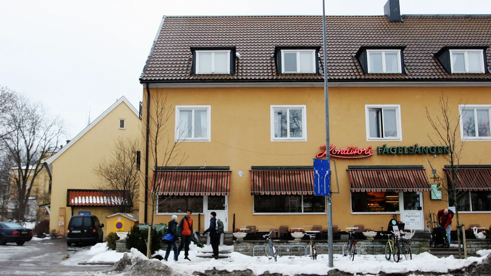 "Plaskvåta men lyckliga värmde vi oss med varsin kopp te på konditori Fågelsången, sedan gick hon upp i rök och jag vände åter in i orkanen som var mitt liv då."