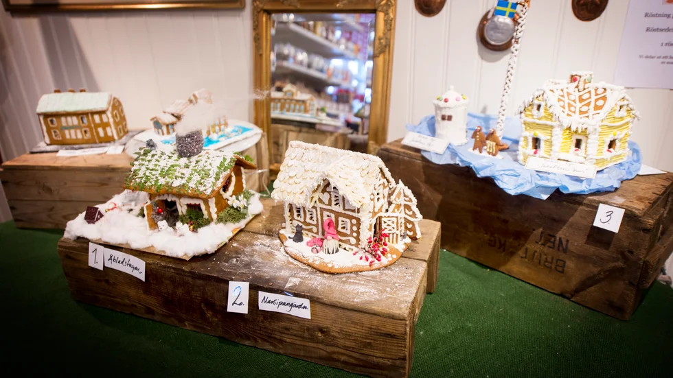 Fem stycken bidrag kom in till årets pepparkakshus tävling som anordnas av Eva Ivervall på Albin och Vera.