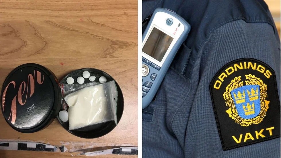 Den 22-årige mannen blev visiterad när han besökte Linköpings tingsrätt. I en snusdosa hittade ordningsvakterna narkotika. 