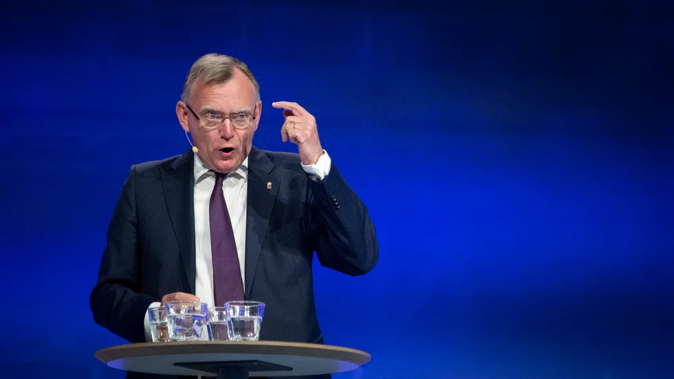 Lars Bäckström är en av inspiratörerna till dagens ledarsida i Folkbladet. På bilden talar han på ett Volvoevenemang i Göteborg för några år sedan. 