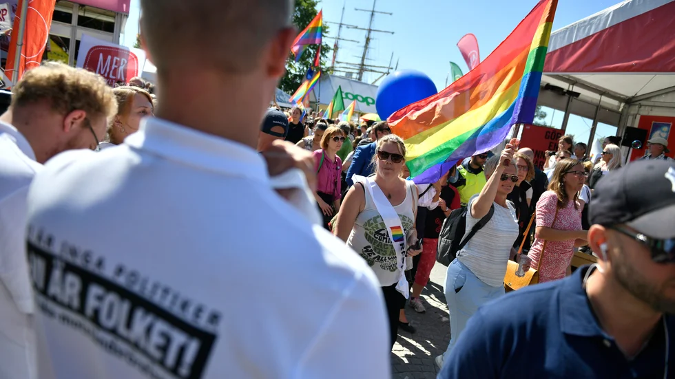 Bild från mångfaldsparaden 2018. Personerna på bilden är inte de som i domen handlar om. 
