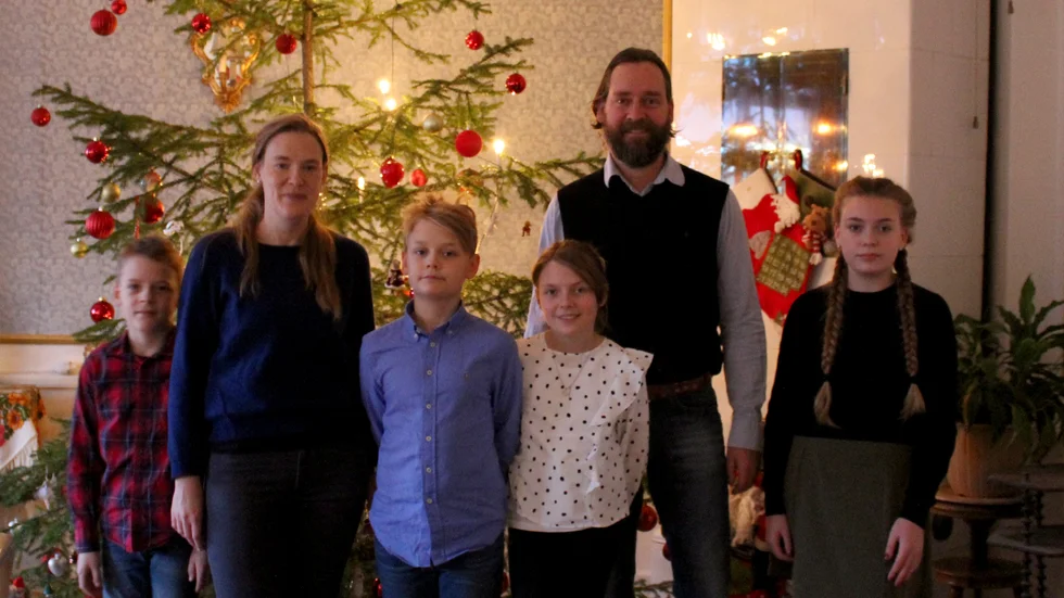 Familjen Österberg. Från vänster Ivar, Maria, Arvid, Ingrid, Hjalmar och Sigrid. 
