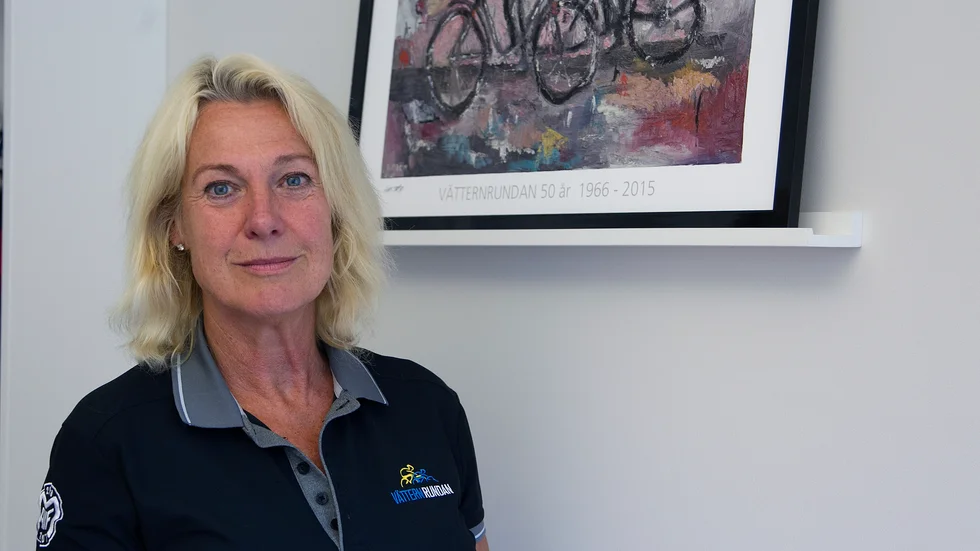 Vätternrundans VD Gunilla Brynell Johansson tar plats i Team Rynkeby Linköping för att samla in pengar till Barncancerfonden.