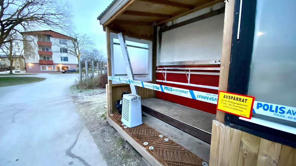 Här är gatuköket som det brann i.