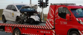 Traktor och personbil krockade i Uppsala