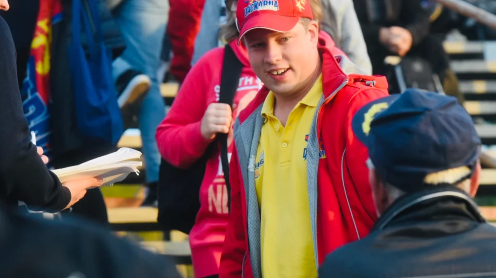 Jacob Sköld Blomfeldt var en av Dackarnas supportrar som var på plats i Eskilstuna. 