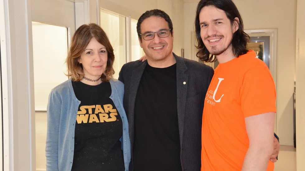 Foteini Liwicki, universitetslektor i maskininlärning, George Nikolakopoulos, professor i robotik och AI och Marcus Liwicki, professor i maskininlärning vid Luleå tekniska universitet.
