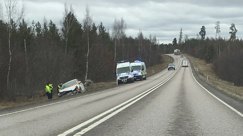 Olycka på väg 56 utanför Alberga.