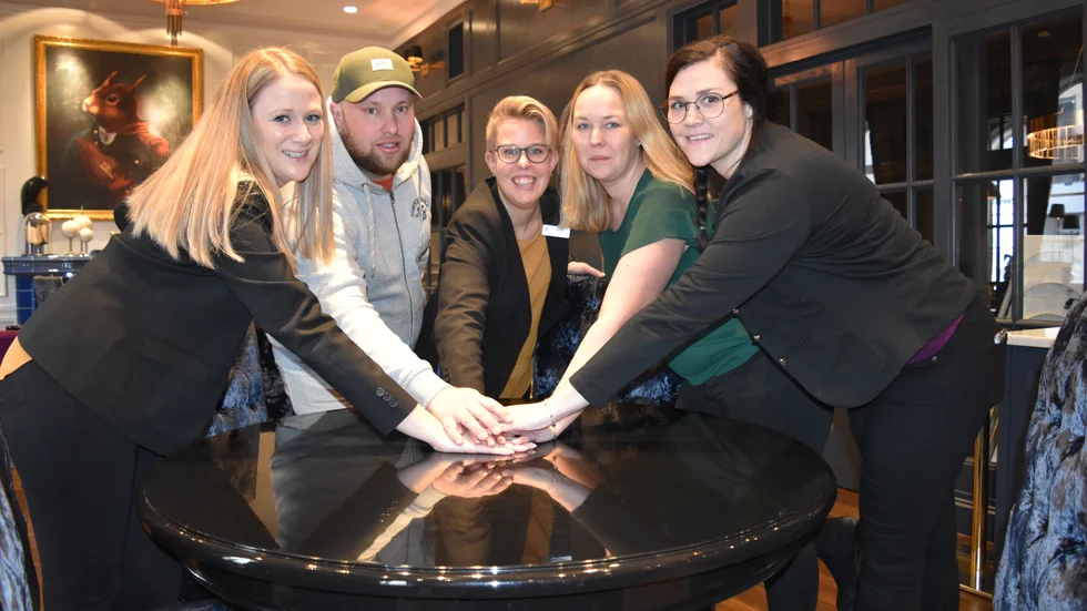 Nina Eklund, Simon Johansson, Linda Edlund, Rebecca Lundell och Elin Axelsson.