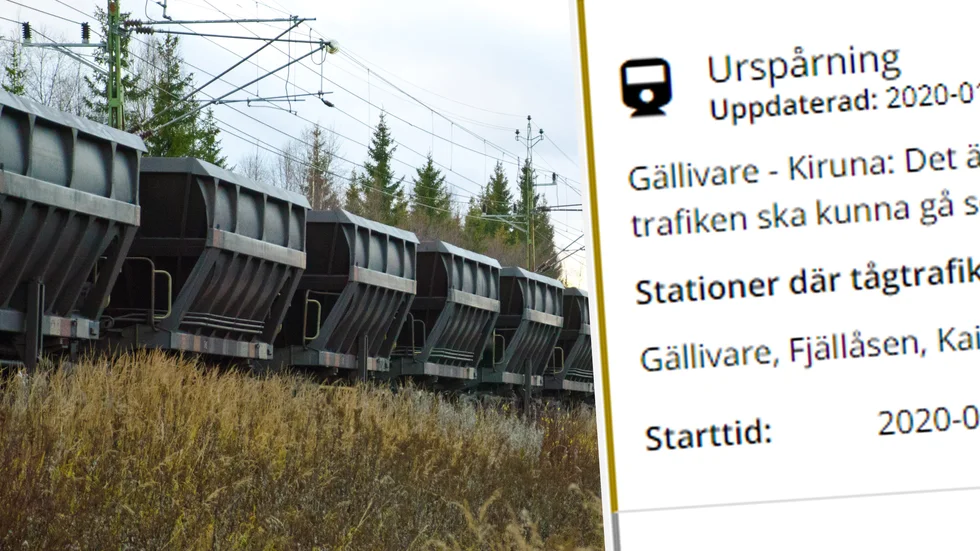 Under onsdagskvällen spårade ett fullastat malmtåg ur vid Gäddmyr som ligger mellan Gällivare och Kiruna.