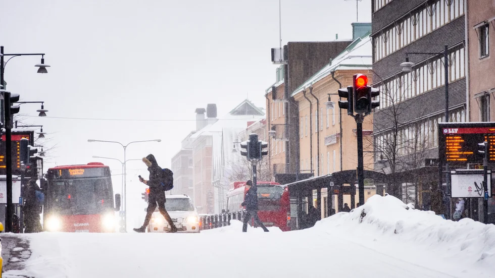 Så här såg det ut i Luleå på förmiddagen. 