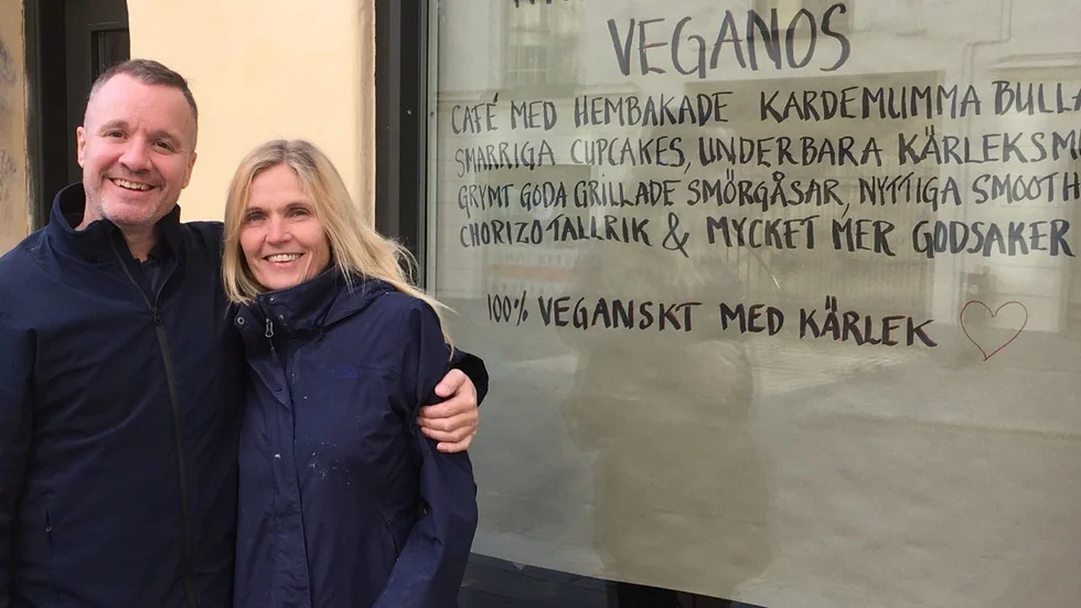 Peter Rylander ska öppna kaféet Veganos tillsammans med sambon Camilla Lundgren på Svartbäcksgatan.