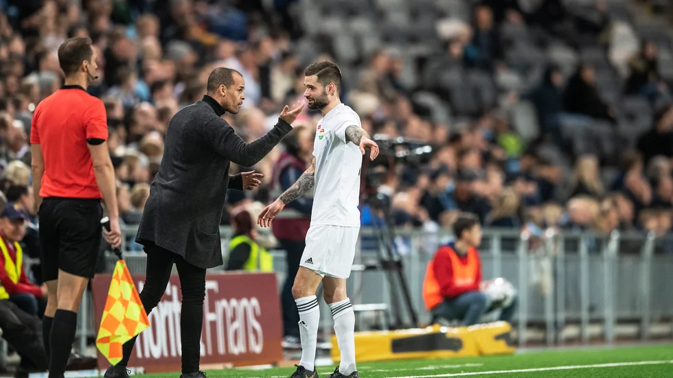 Paul Olausson och Oscar Danielsson i Dalkurds förra match mot Djurgården. 
