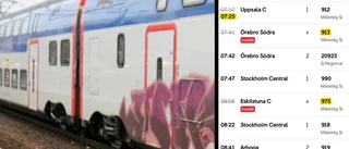 Flera inställda avgångar i tågtrafiken