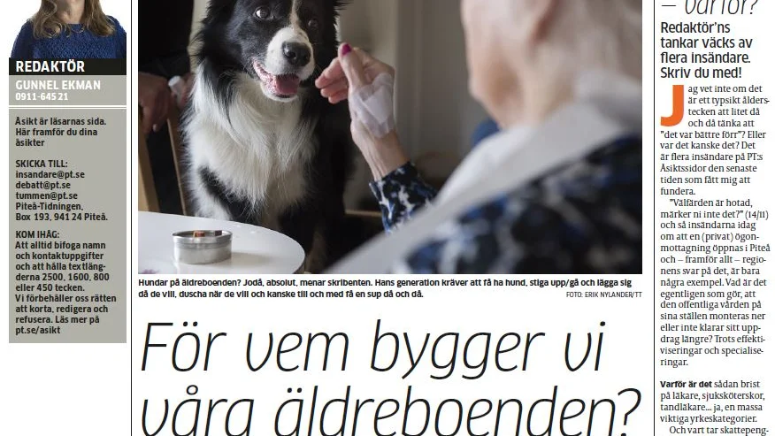 Tack för din insändare, Thommy Fors, du har så rätt, menar signaturen "Ulla-Britt, 30-talist". Vi gamla måste ryta ifrån.