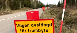 Vägtrumma rasade – trafiken leds om