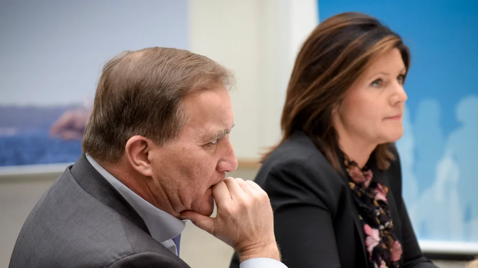 Statsminister Stefan Löfven (S) och arbetsmarknadsminister Eva Nordmark (S).