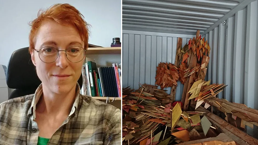 Nyligen såldes framlidne träskulptören Åke Waséns sagoträd på auktion och köptes av hans barn. 
(bilden är ett montage)