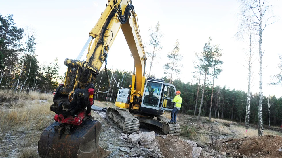 Bild från 2015 när arbetet med det kommunala VA-nätet på Hornslandet pågick.
