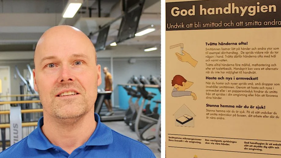 Erik Wiklund, instruktör och receptionist på Actic, uppger att man har omkring 50 procent färre besökare efter coronavirusets utbrott. De som kommer för att träna uppmanas att vara extra noga med sin handhygien