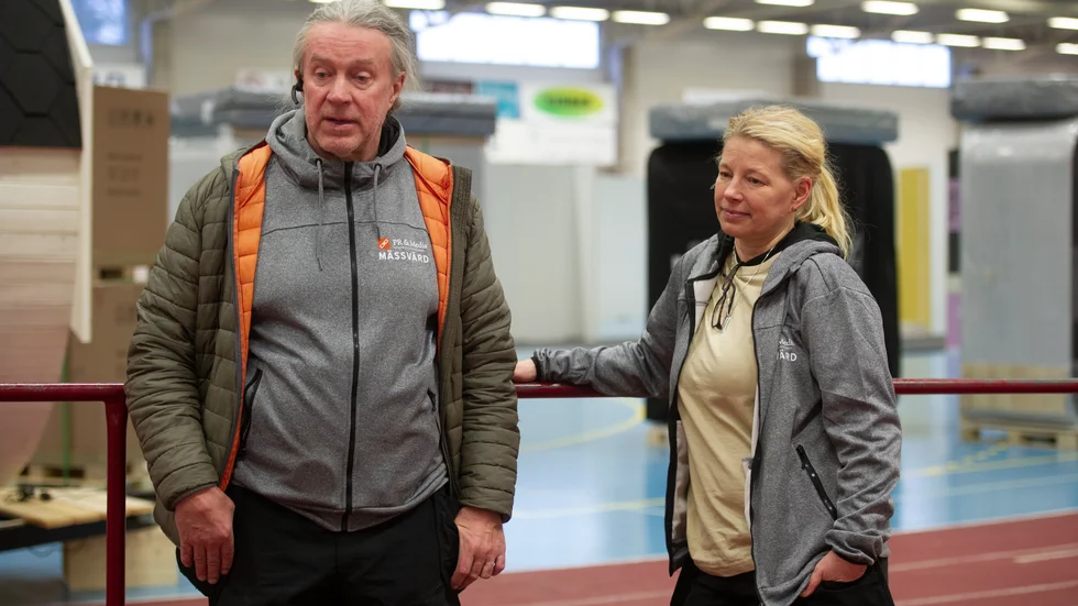 Hasse Johansson och Maria Spring deppar över att inte kunna genomföra årets bomässa i Rosvalla.