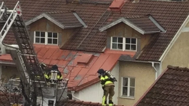 Flera brandstyrkor kallades till branden.
