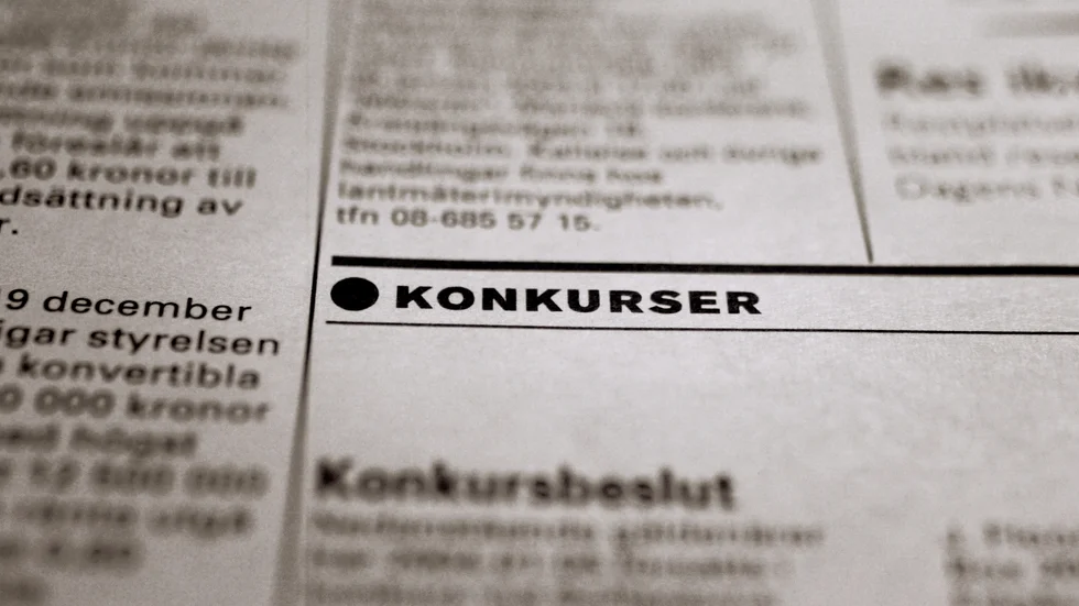 20 företag gick i konkurs i Uppsala län under oktober månad.