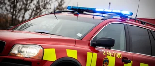 Diesellok i lågor på bangården