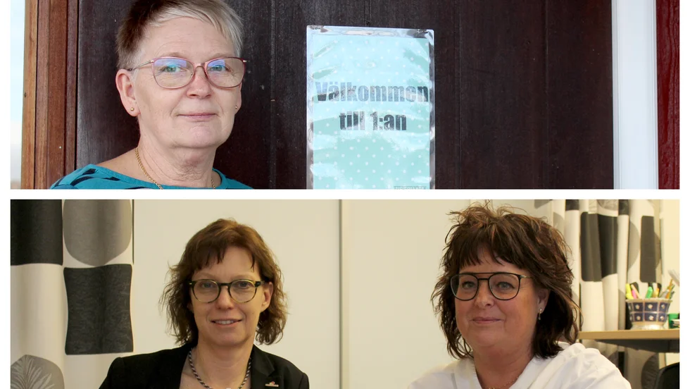 På Stenshults förskola avdelning 1 har man än så länge varit förskonad från sjukdom. 
Övre bilden: Helén Lind.
Undre bilden från vänster: Camilla Ljungdahl och Lena Zeilon. 