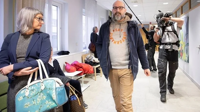 Peter Gembäck var den som polisanmälde våldet i församlingen, enligt egen utsago för att göra upp med det som varit. Bilden är från rättegångens första dag. 