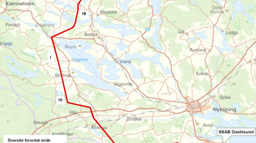 I den här korridoren har Vattenfall tänkt bygga elledningen - som kommer att innebära en 45 meter bred kraftledningsgata. På några ställen kan den dock komma att dras i samma kraftledningsgator som befintliga ledningar.