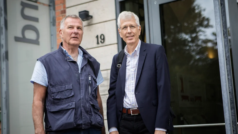 Grannarna Gunnar Bergfasth och Lennart Malmberg var tacksamma över dialogmötet.