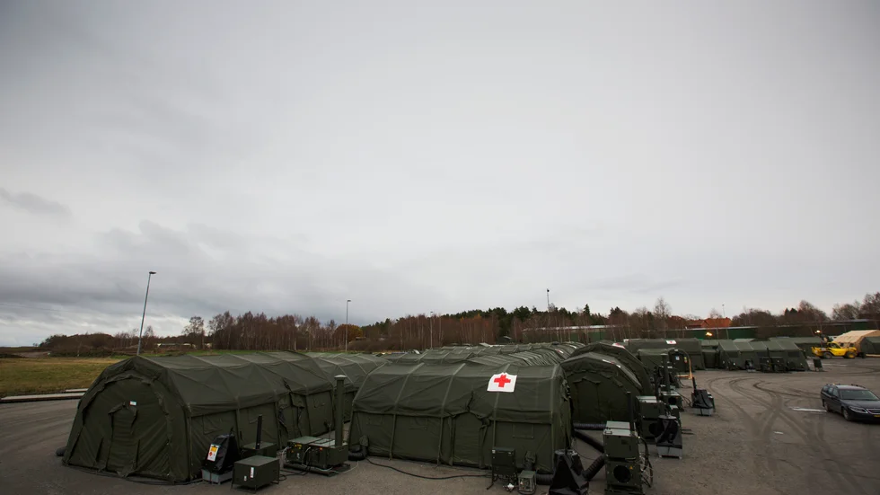 Vid en övning 2014 satte Försvarsmedicincentrum upp fältsjukhuset på Ärna. Det är ännu oklart exakt hur utformningen kommer att se ut den här gången.
